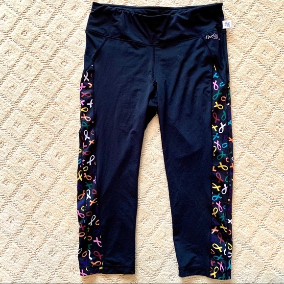 MCCC Sportswear Live For Life‎ Breast Cancer Awareness Workout Capris M - Picture 1 of 7